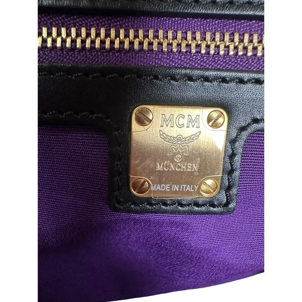 MCM Black Leather & Pony Hair Travel Bag – Made in Italy – Excellent Condition